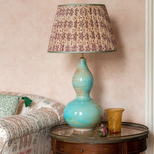 PennyMorrisonAquaDoubleGourdCeramicLampBaseQuirkyUnique