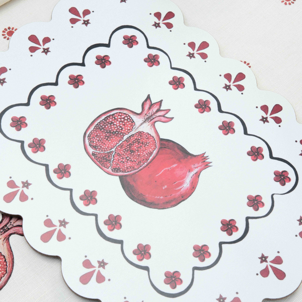 Bell Hutley x Penny Morrison Scalloped Pomegranate Table Mat