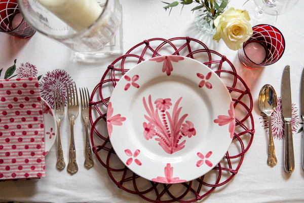 Pink Summer Flower Ceramic Large Plate