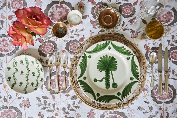 Green Palm Tree Ceramic Large Plate