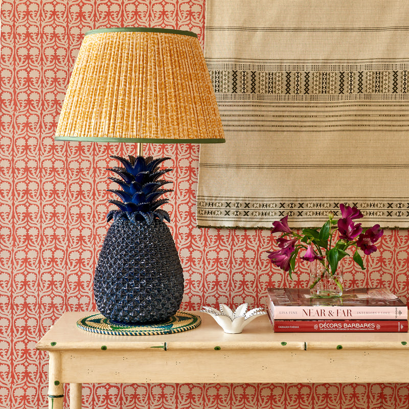 Indigo Pineapple Ceramic Lamp Base