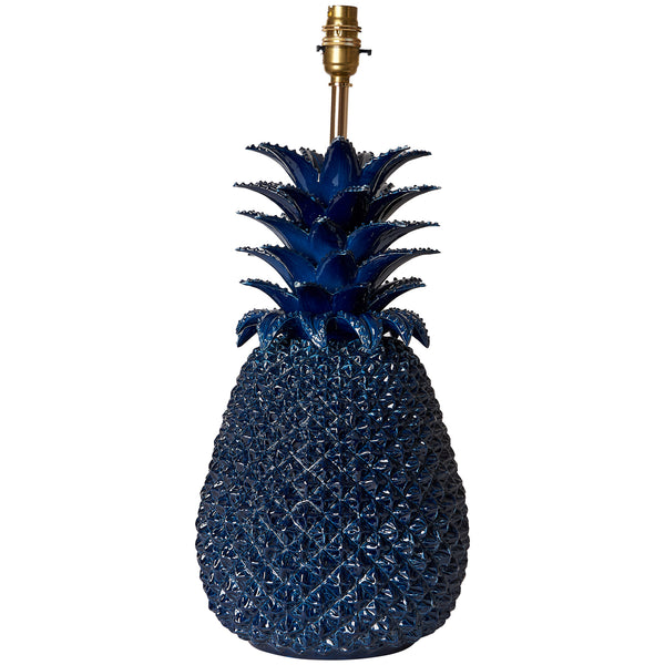 Indigo Pineapple Ceramic Lamp Base