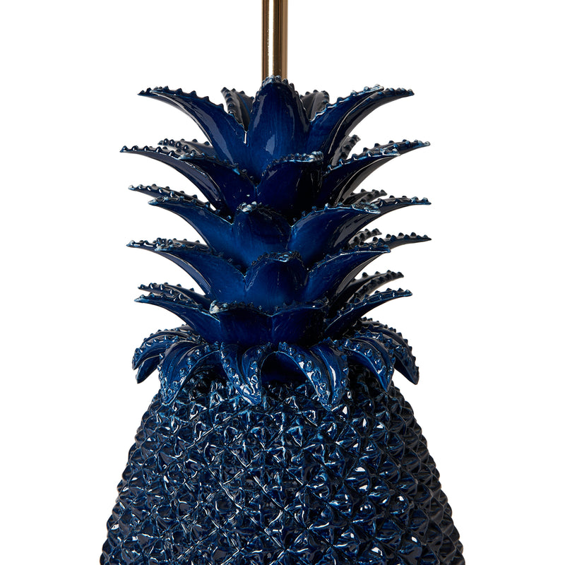 Indigo Pineapple Ceramic Lamp Base