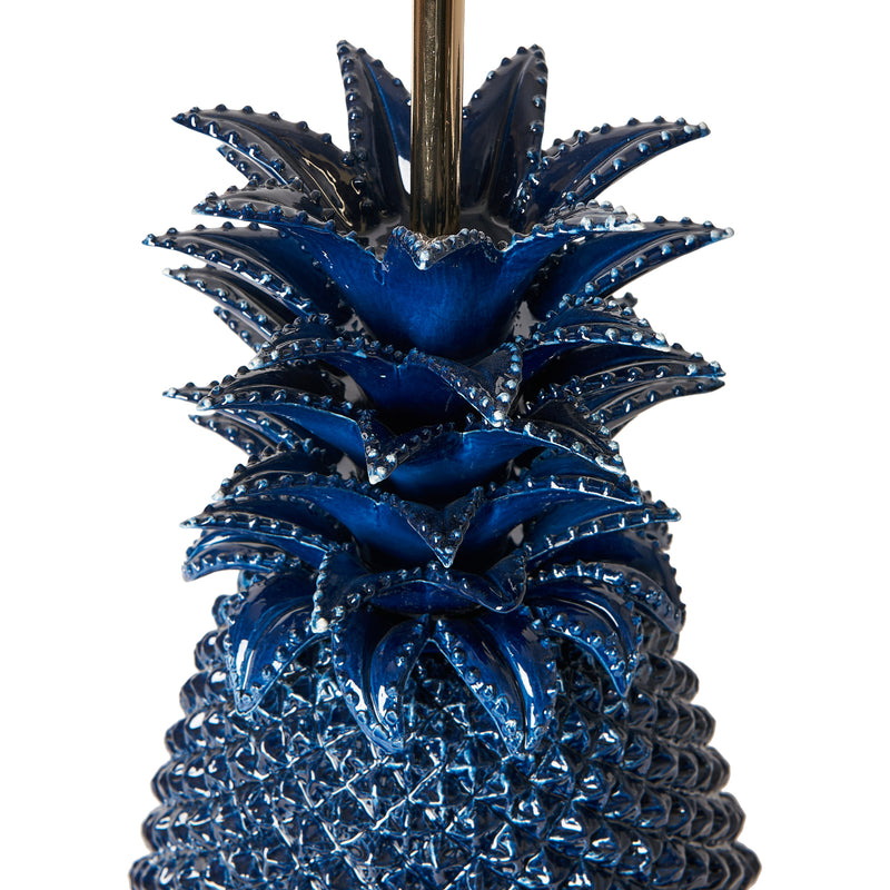 Indigo Pineapple Ceramic Lamp Base