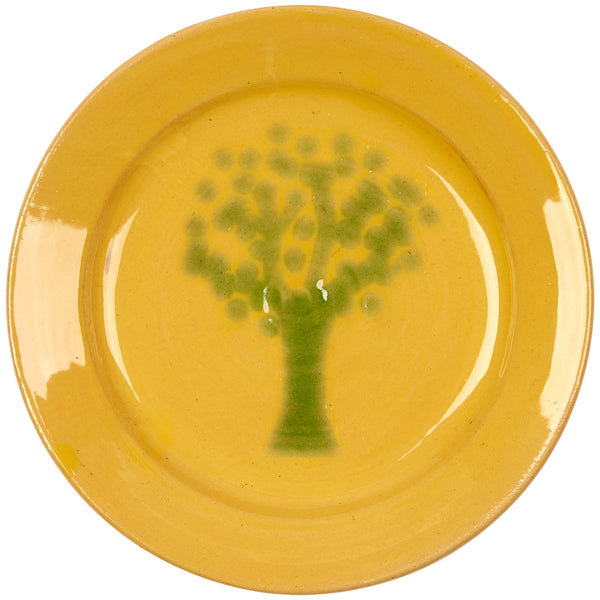 Yellow and Green Tree Ceramic Large Plate