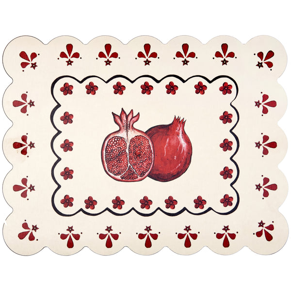 Bell Hutley x Penny Morrison Scalloped Pomegranate Table Mat