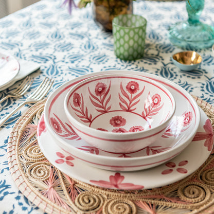 Pink Summer Flower Ceramic Pudding Bowl