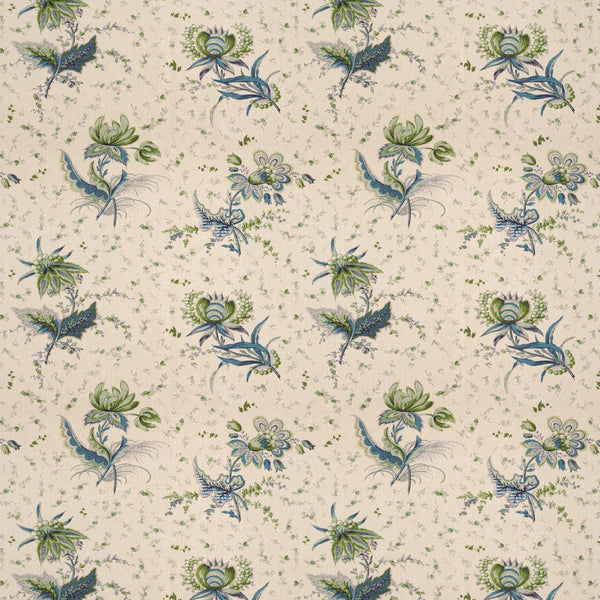 Thistle Flower Blue/Green Fabric