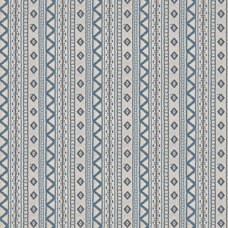 Andean Vertical Stripe Blue Fabric