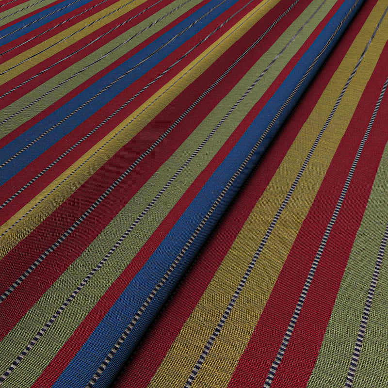 Multicolour Rustic Stripe Fabric