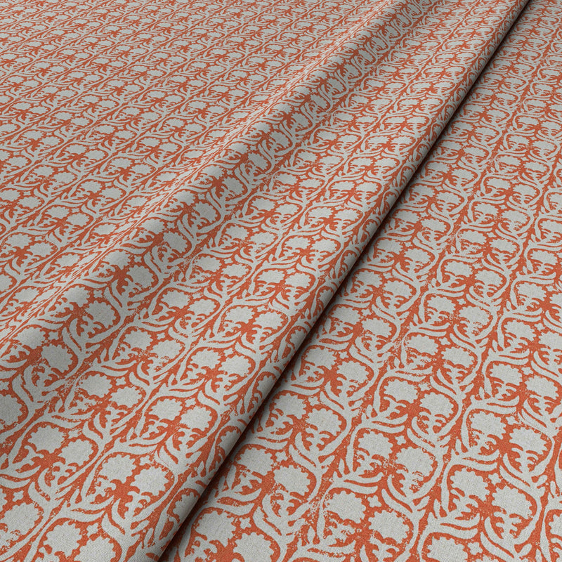 Ashok Orange on Natural Fabric
