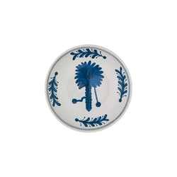Blue Palm Tree Ceramic Shallow Bowl