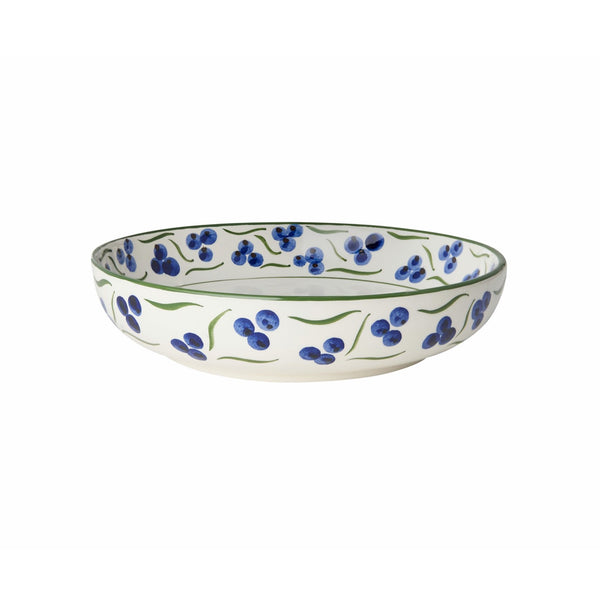 Blue and Green Chintamani Ceramic Shallow Bowl