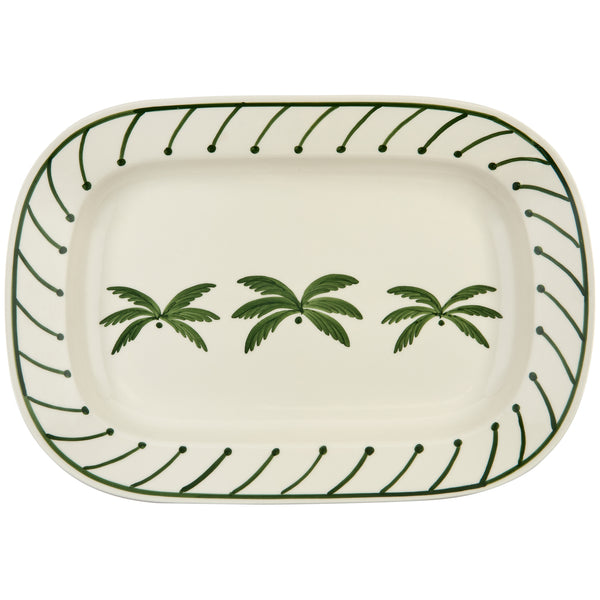 Green Medium Palm Tree Ceramic Serving Platter