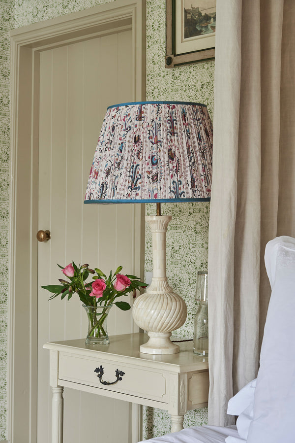 Mughal Lampshade with Light Blue Trim