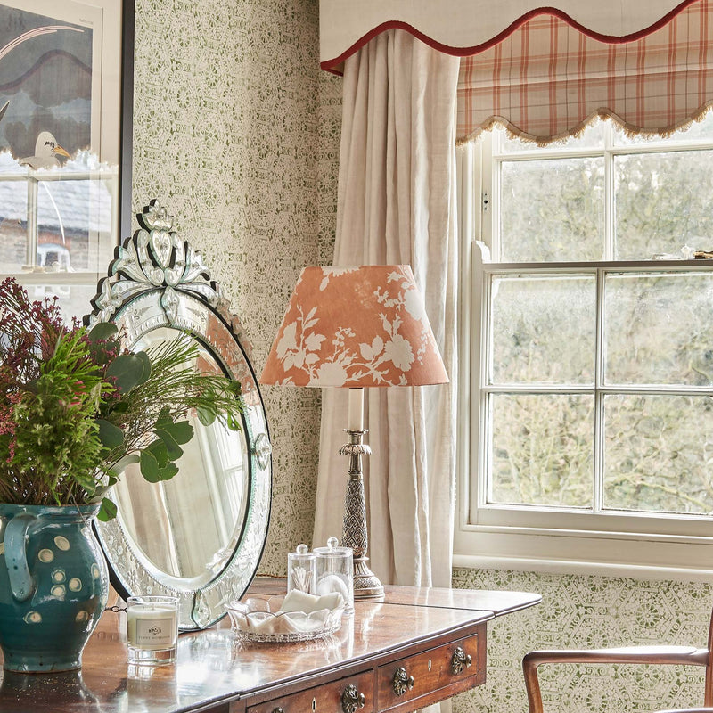 Flowerberry Orange Laminated Pembroke Lampshade