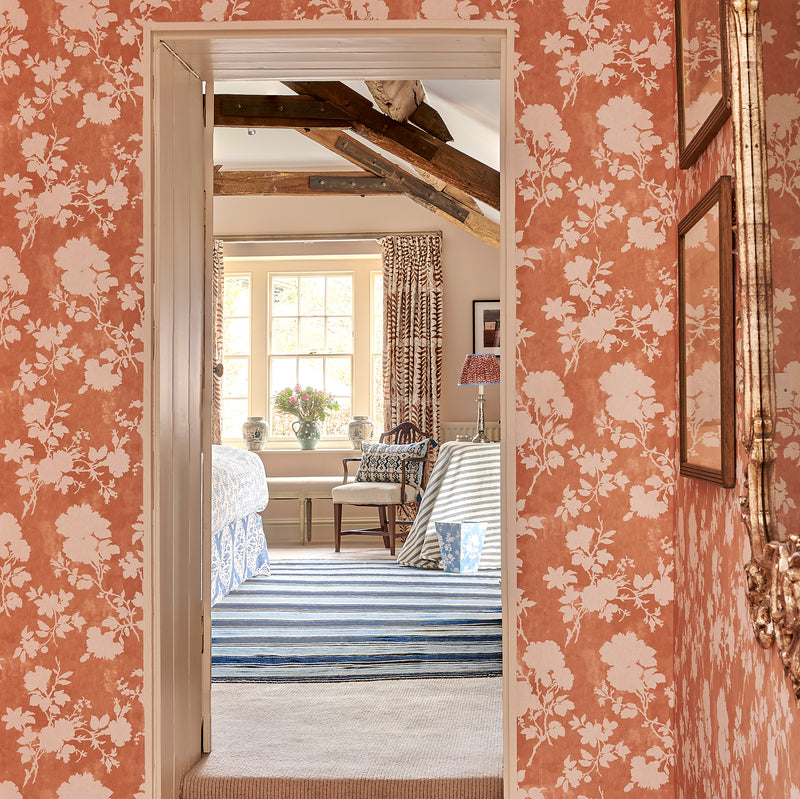 Flowerberry Orange Wallpaper Roll