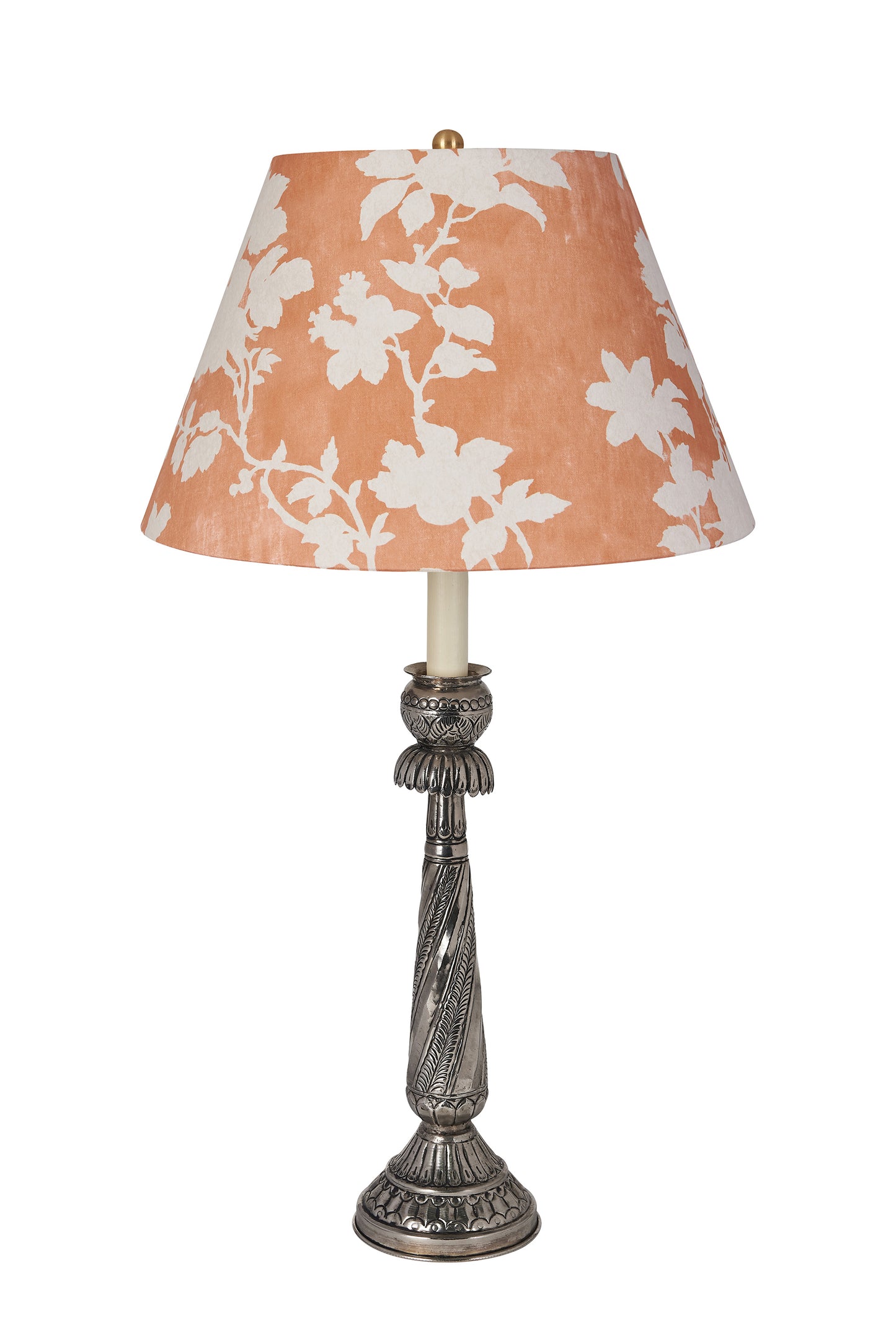 Flowerberry Orange Laminated Pembroke Lampshade