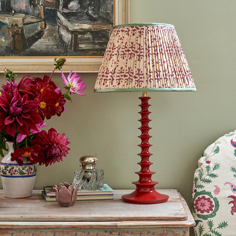 Red Tiered Lacquer Wooden Lamp Base