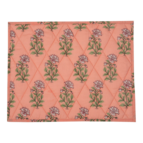 Penny-Morrison-Peach-Large-Flower-Reversible-Table-Mat-Floral-Pretty-Whimsical-Cute-Cloth-Table-accessory-patterned-quilted