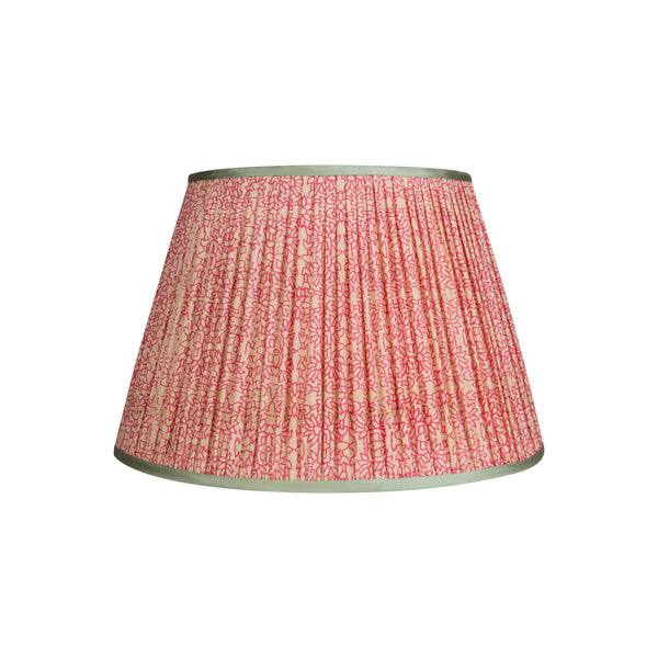 Penny-Morrison-Pink-and-White-Floral-Pleated-Silk-Lampshade-with-Mint-Trim-Straight-Empire-Pleated-Gathered-Unique-Stylish-Colourful-Quirky-Floral- Patterned