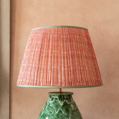 Penny-Morrison-Pink-and-White-Floral-Pleated-Silk-Lampshade-with-Mint-Trim-Straight-Empire-Pleated-Gathered-Unique-Stylish-Colourful-Quirky-Floral- Patterned