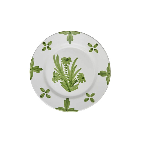 Green Summer Flower Ceramic Large Plate