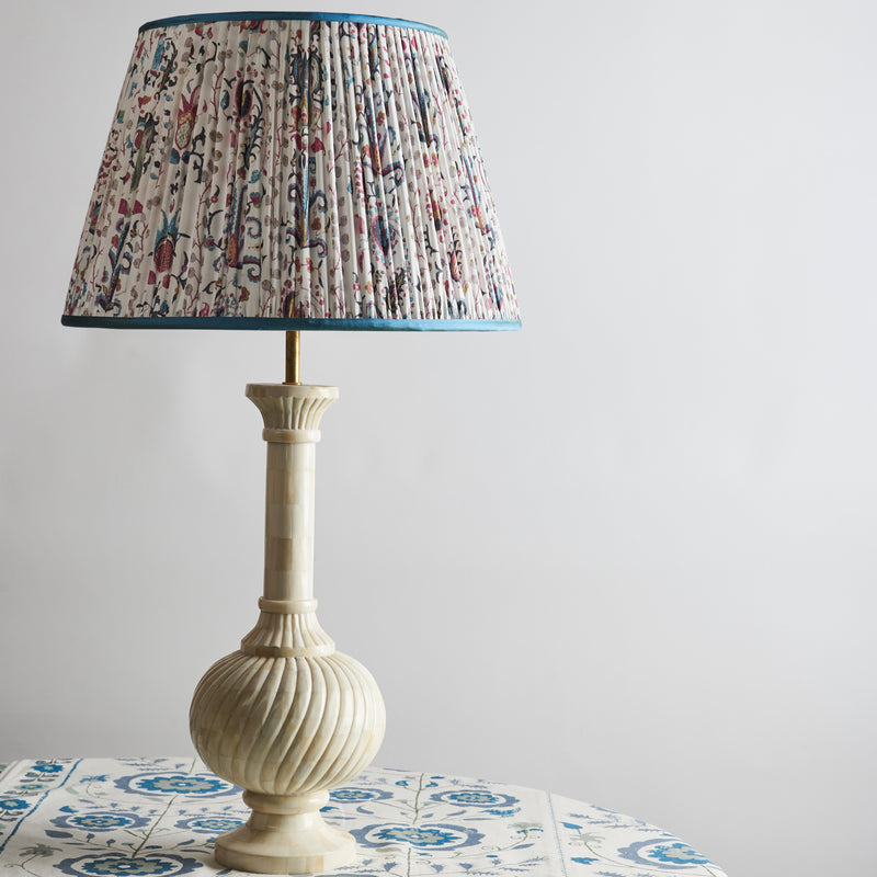Mughal Lampshade with Light Blue Trim