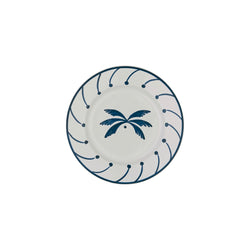 Blue Palm Tree Ceramic Medium Plate