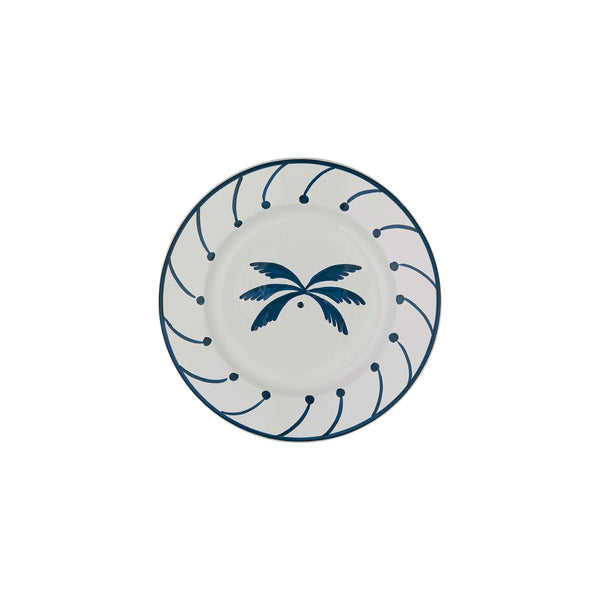 Blue Palm Tree Ceramic Medium Plate